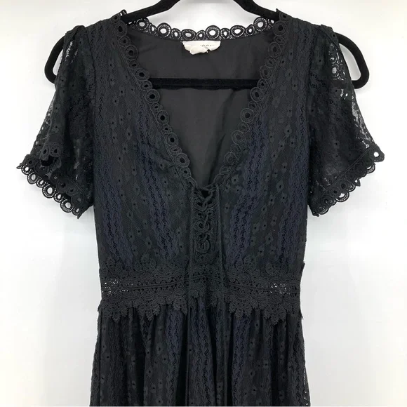 Allison New York Black Eyelet Lace Dress - Picture 3 of 12